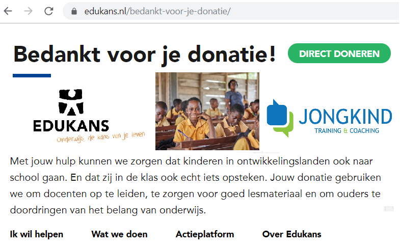 Opdrachtgevers bedankt namens Edukans