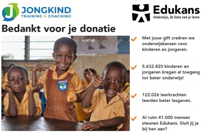 Jaarlijkse donatie Stichting Edukans